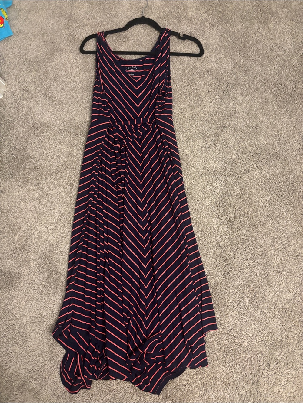 Isabel Maternity by Ingrid & Isabel Navy and pink Striped Maxi Dress